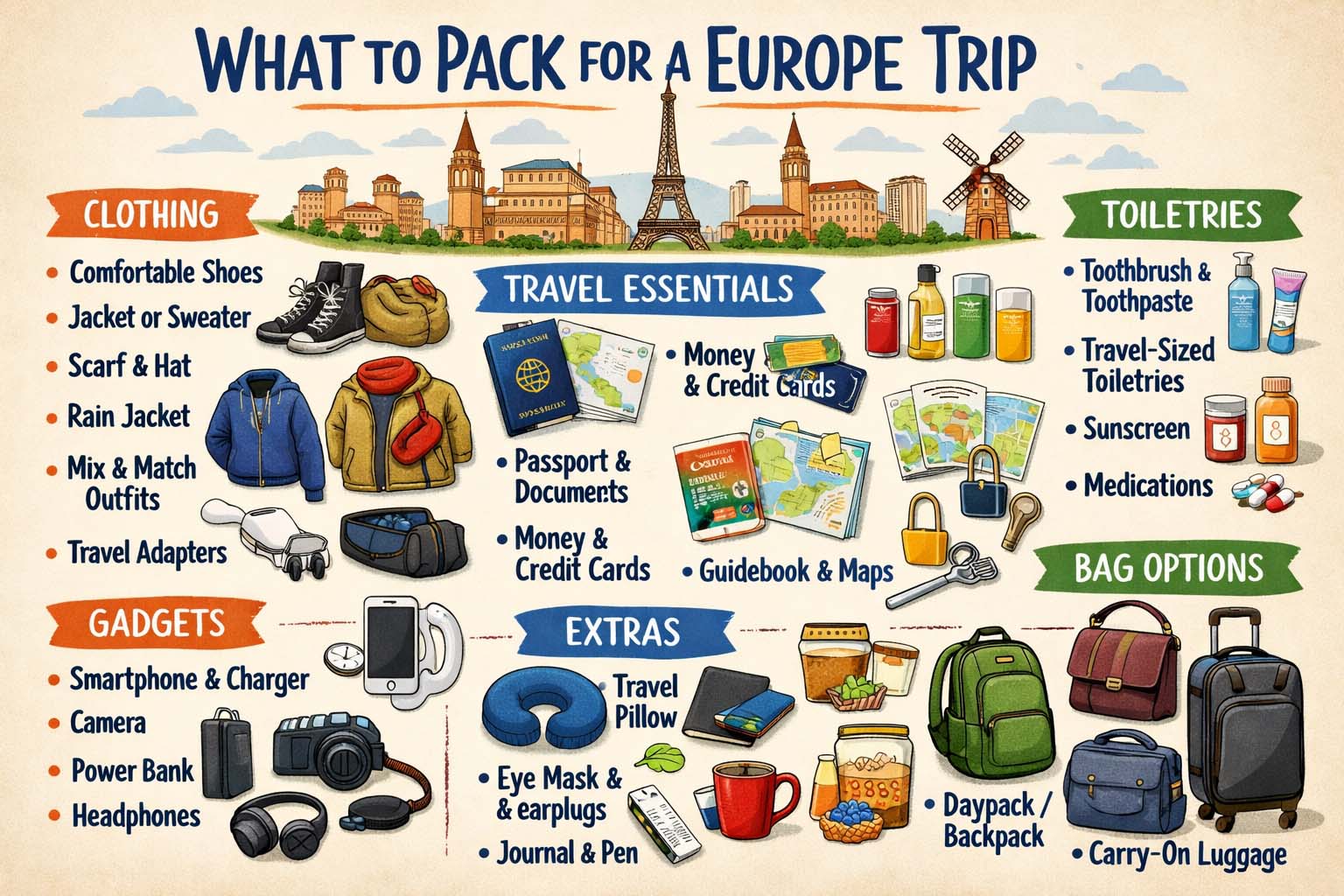 what to pack for europe trip