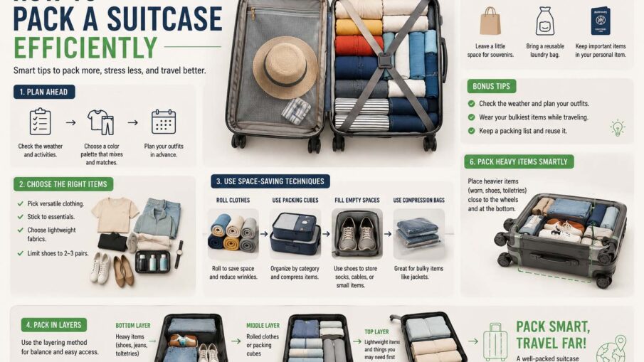 how to pack a suitcase efficiently