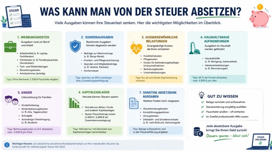 was kann man von der steuer absetzen