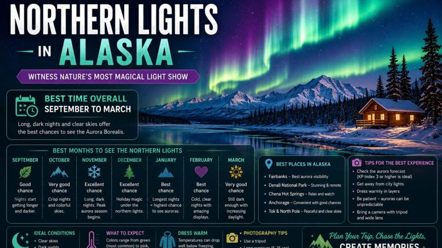 best time to see northern lights in alaska
