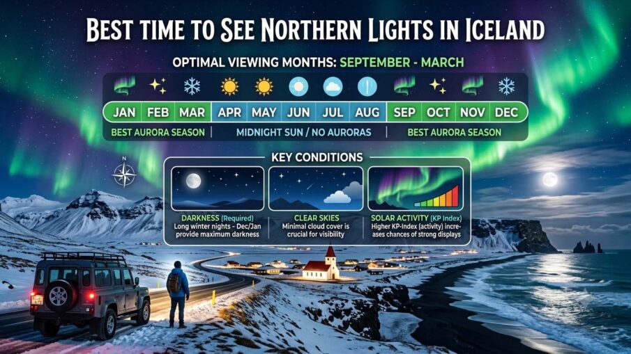 best time to see northern lights in iceland