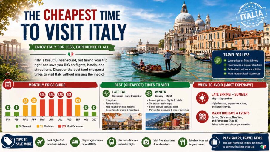 cheapest time to visit italy